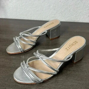 SCHUTZ Shoes Womens Schutz
Princey Strappy Metallic Silver Size 5.5B